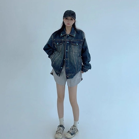Turquoise Buckle Denim Jacket OS2042