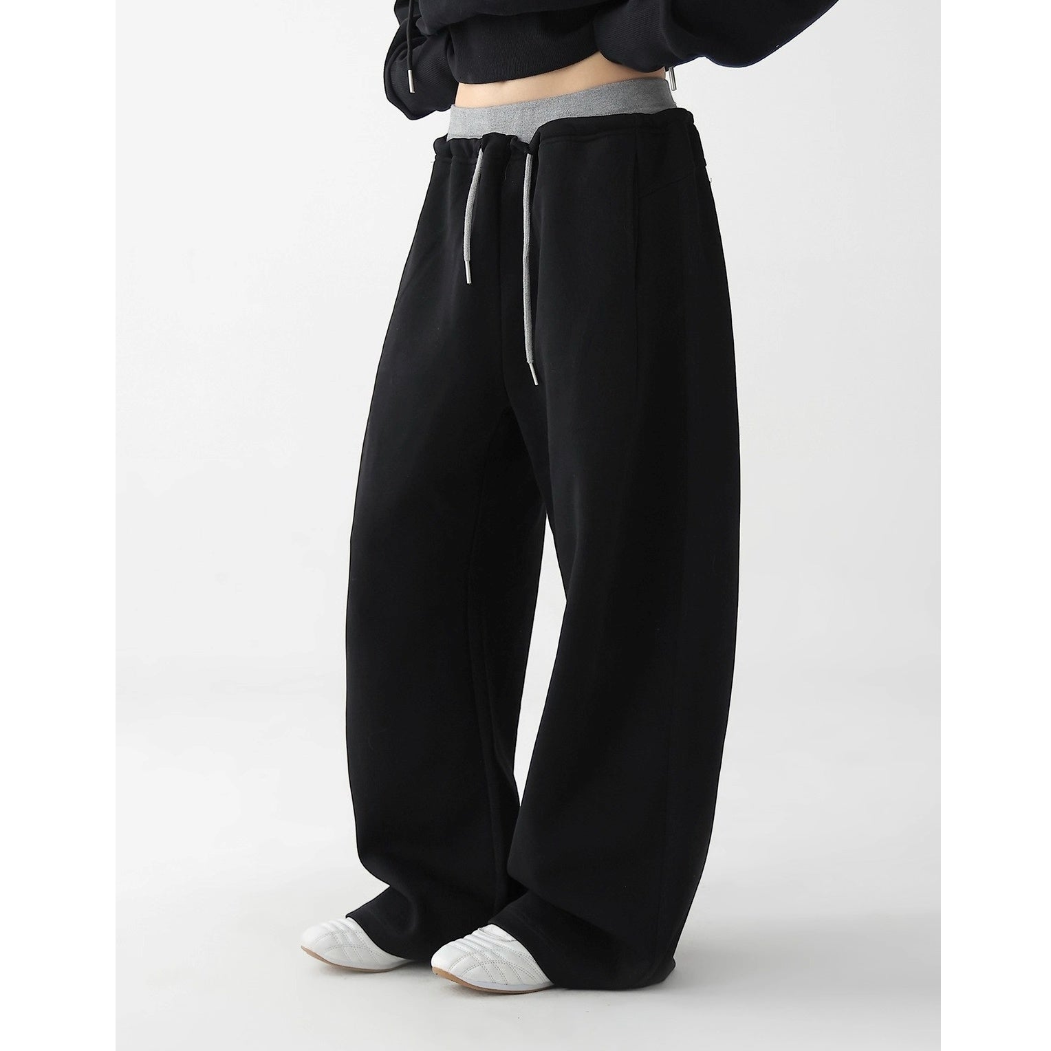 【上下別売り】Half-ZIP Cropped Hoodie & Loose Pants Set-up AC7159