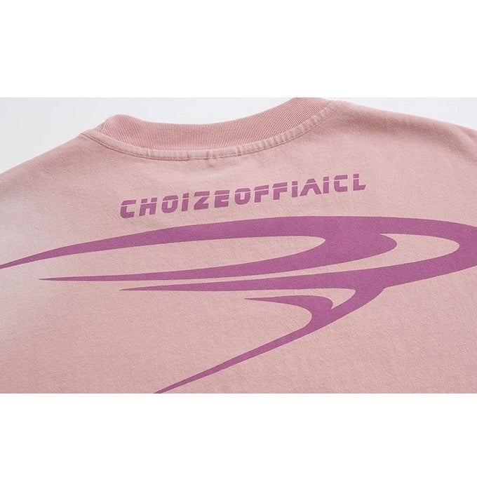 Wash Gradient Letter T-Shirt VI2001