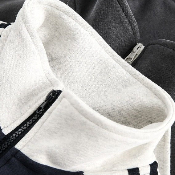 Stand-Collar Sports Sweat Zip Jacket IC9117