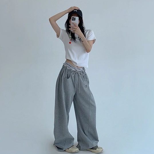Raw Edge Wide-leg Sweat Pants OS2052