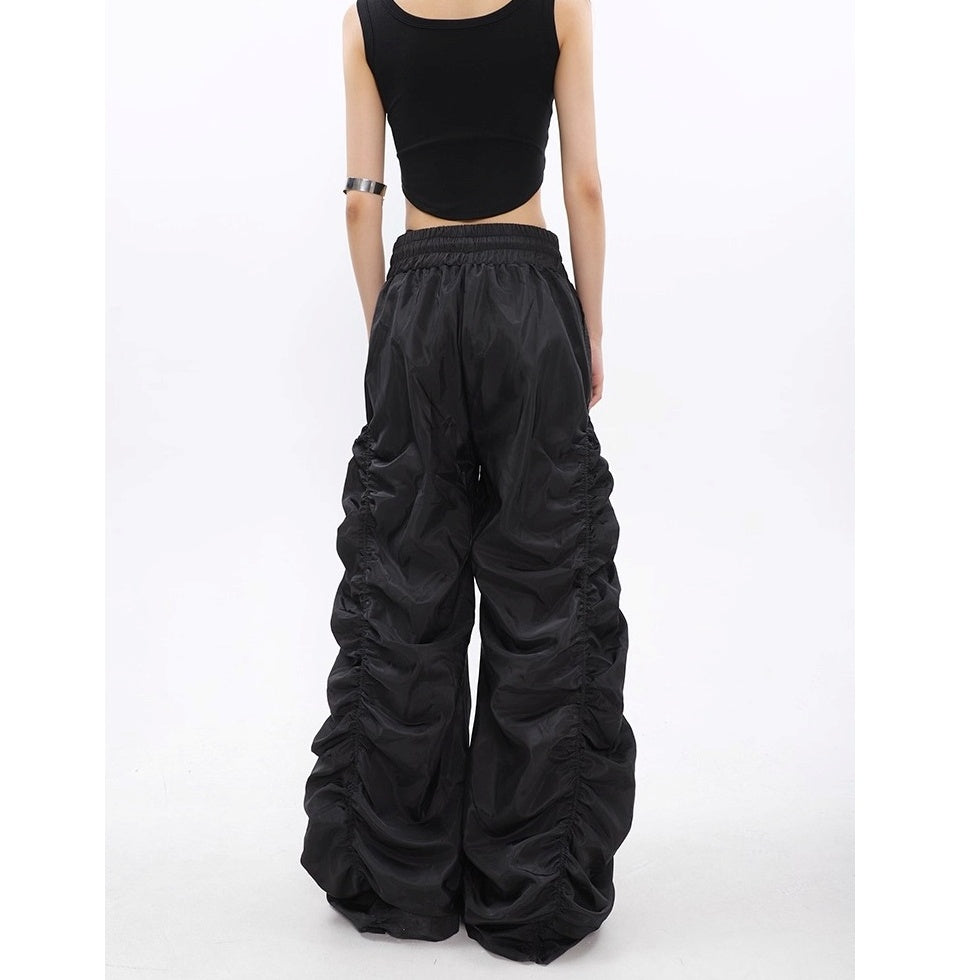 Side Gather High-waisted Loose Long Pants MW10256