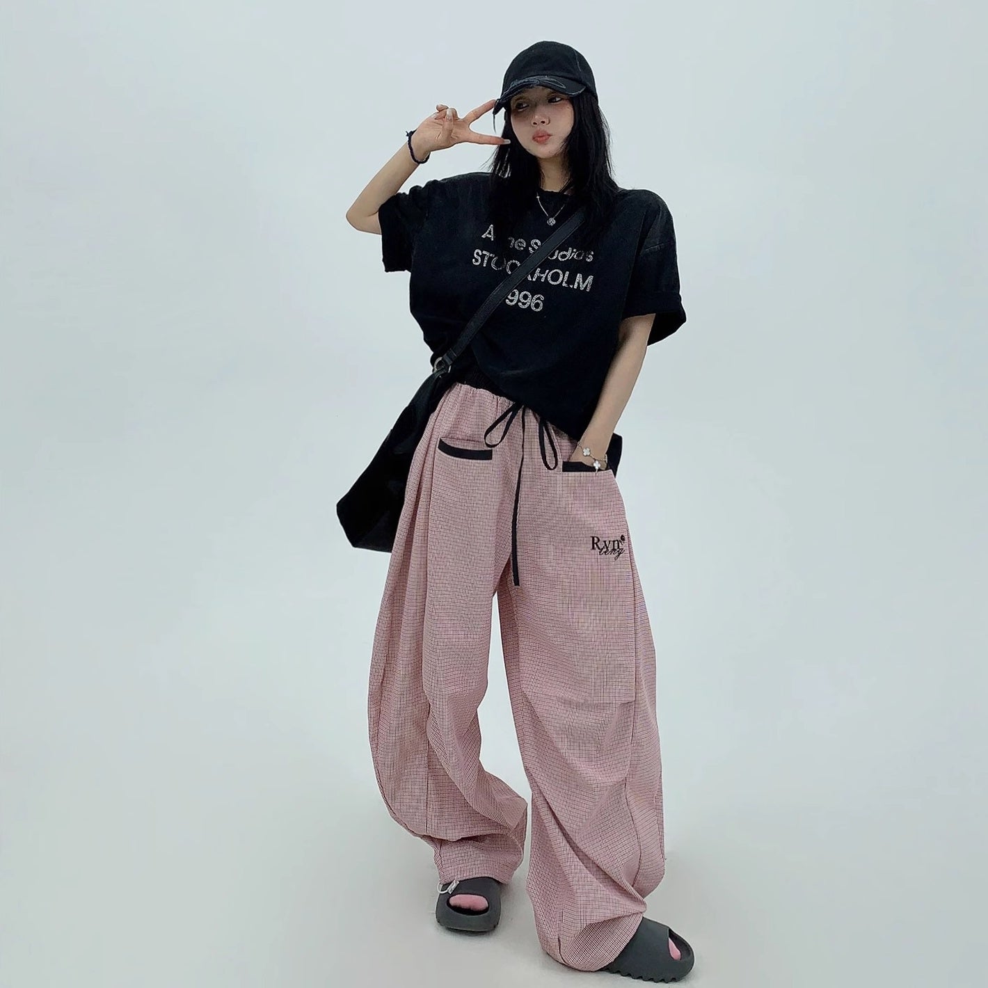 Tuck Drape Casual Wide-Leg Pants MW10159
