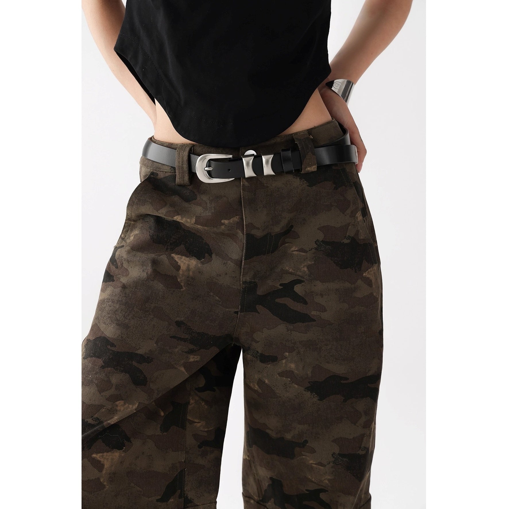 Camouflage Work Wide Straight Pants AC7122