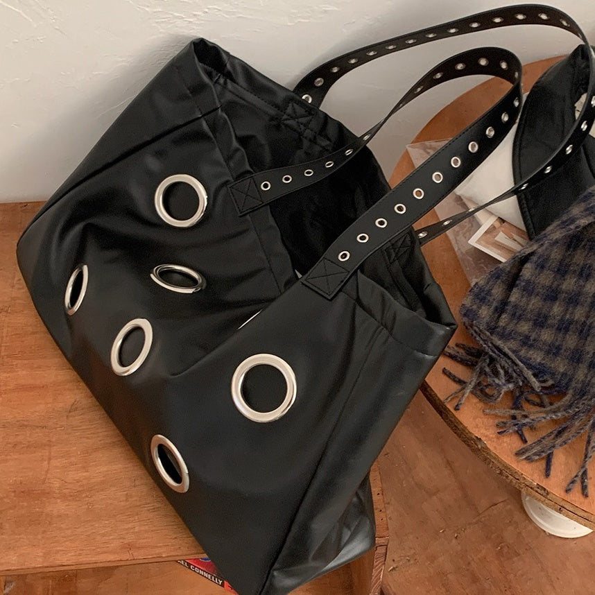 PU Leather Eyelet Large Tote Bag BA044