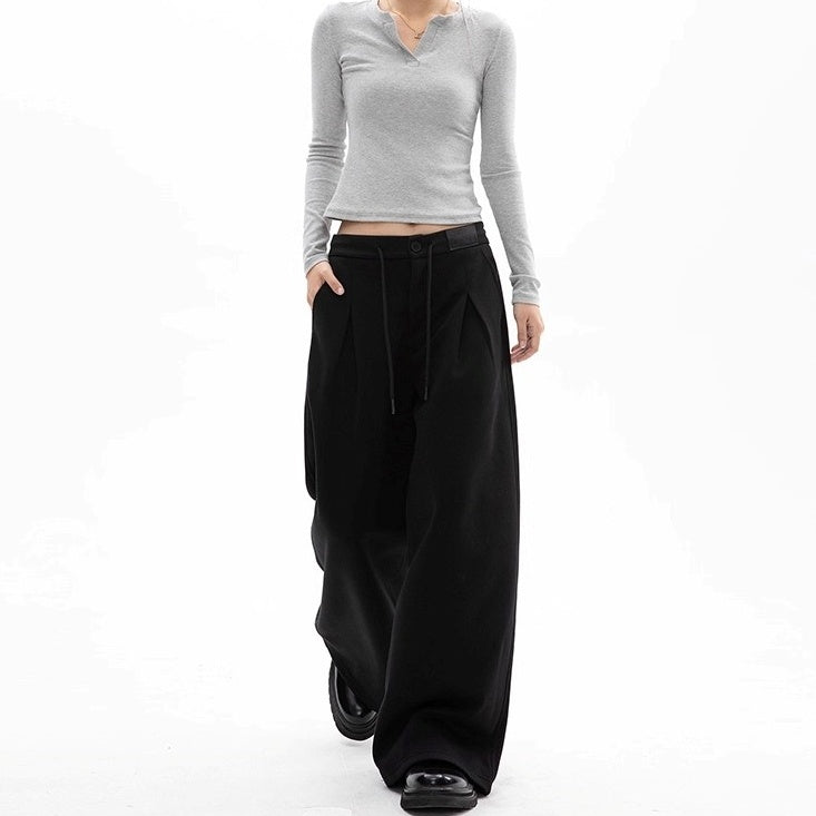 Tuck Straight Wide-leg Casual Pants OS2018