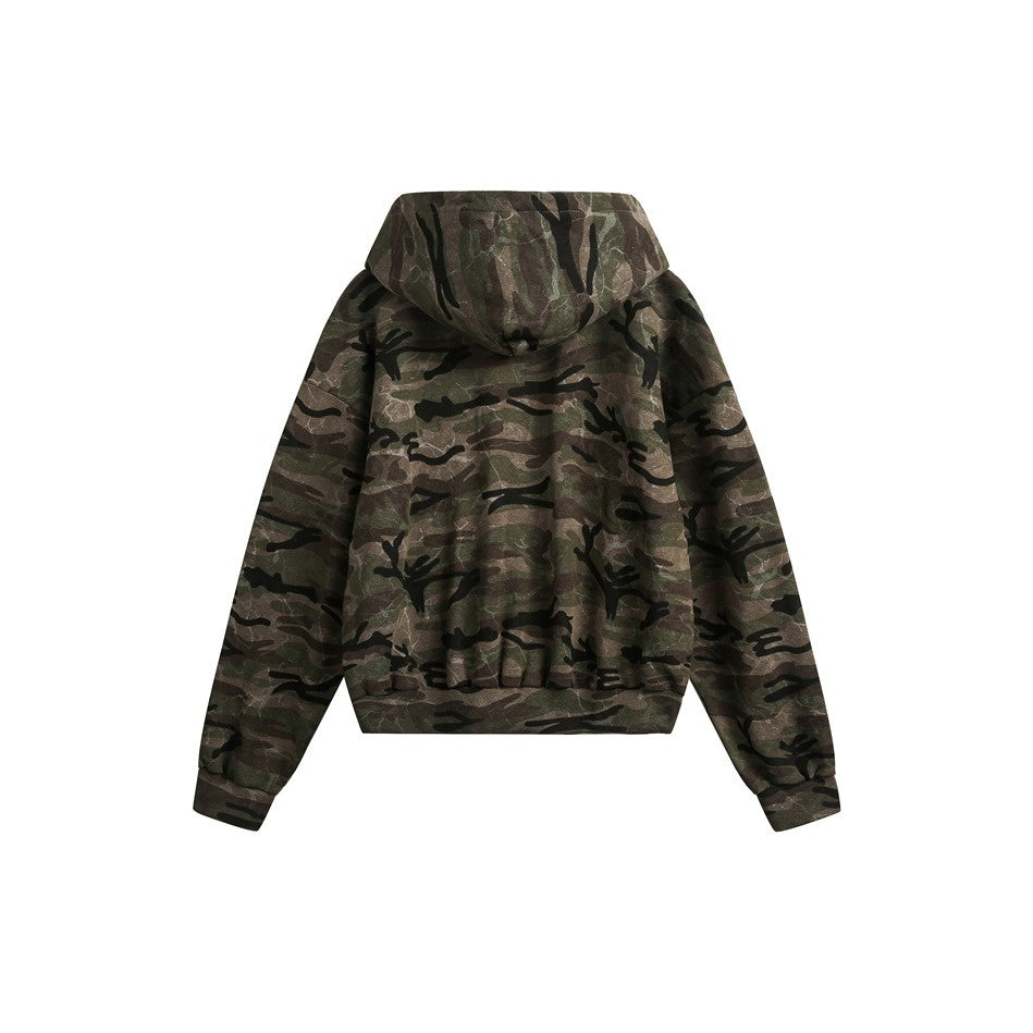 Wash Camouflage Hooded Sweat Jacket MW10309
