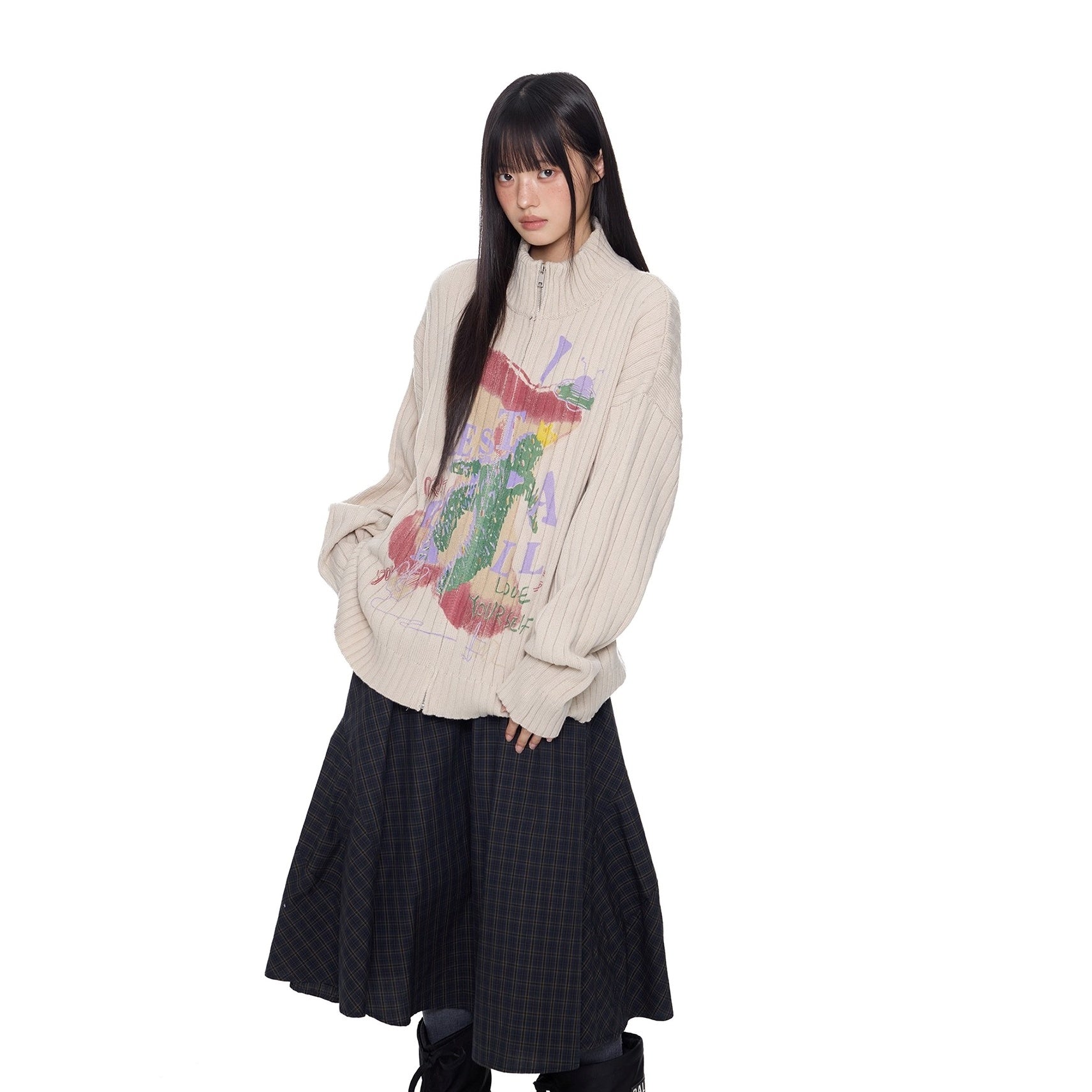 Monogram Print Lib Knit Cardigan EZ264