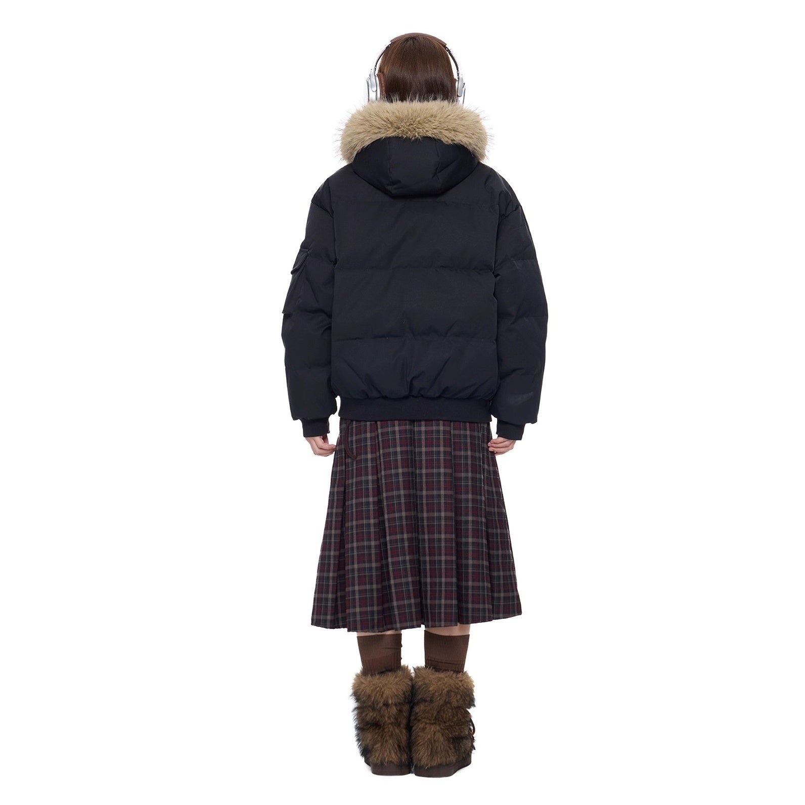 Large Fur Collar Hooded Down Jacket EZ301