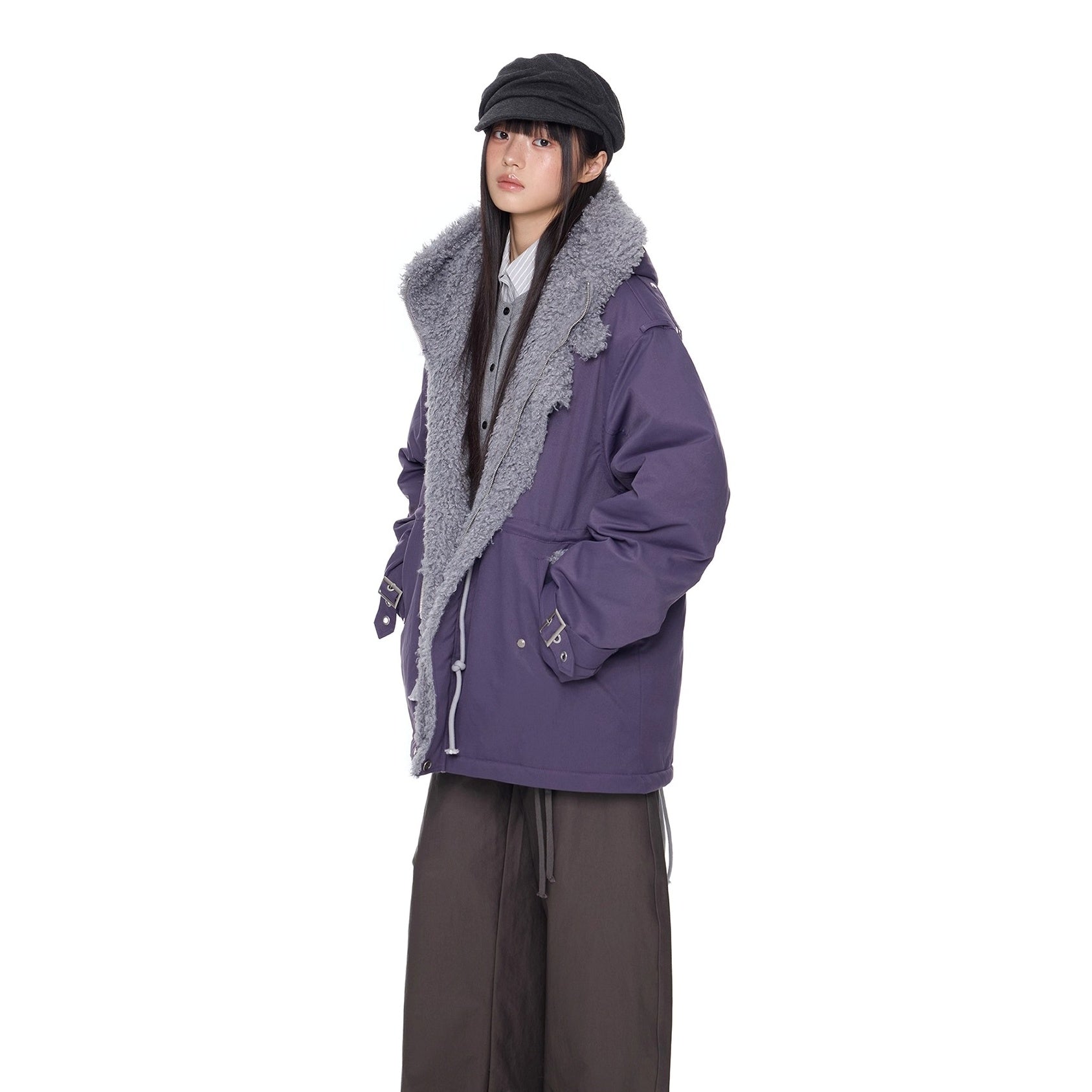 Furry Hooded Work Jacket EZ275