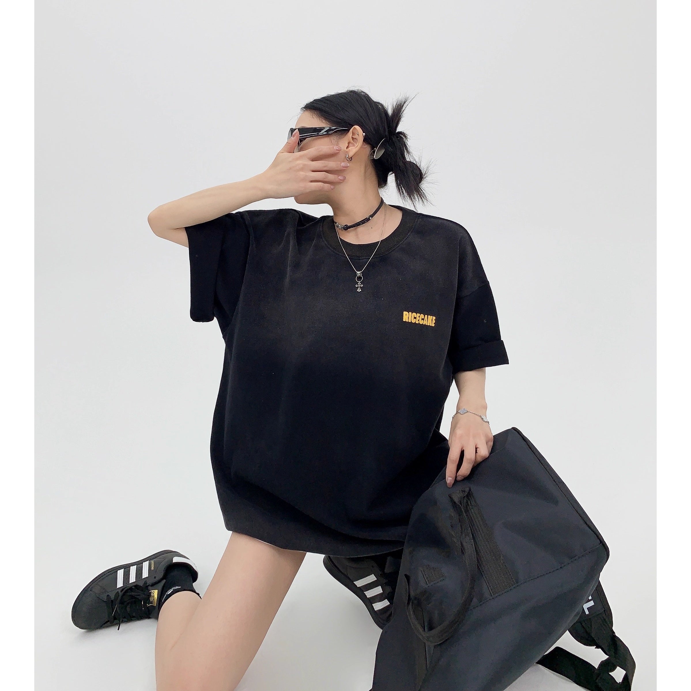 Distressed Print Oversize T-shirt OS2005