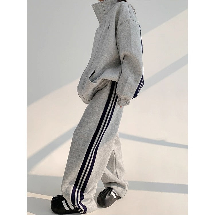 【上下別売り】 Stand Collar Sweat Jacket & Straight Pants Set-up OS2058