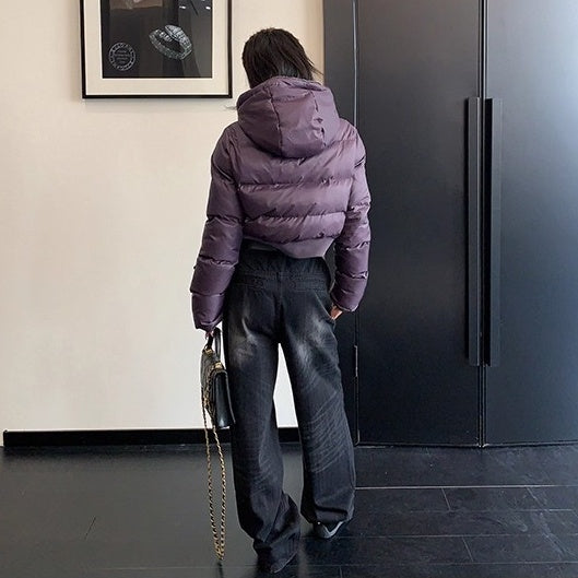 Retro Short Hooded Padded Jacket OS2071