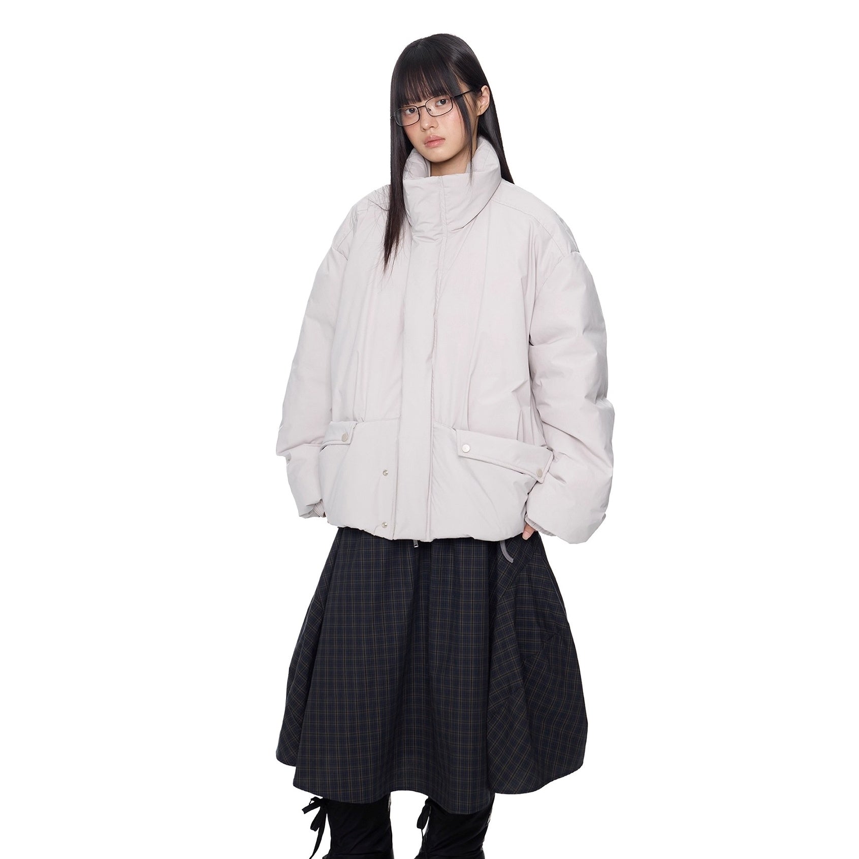 Design Pocket Stand Collar Down Jacket EZ296