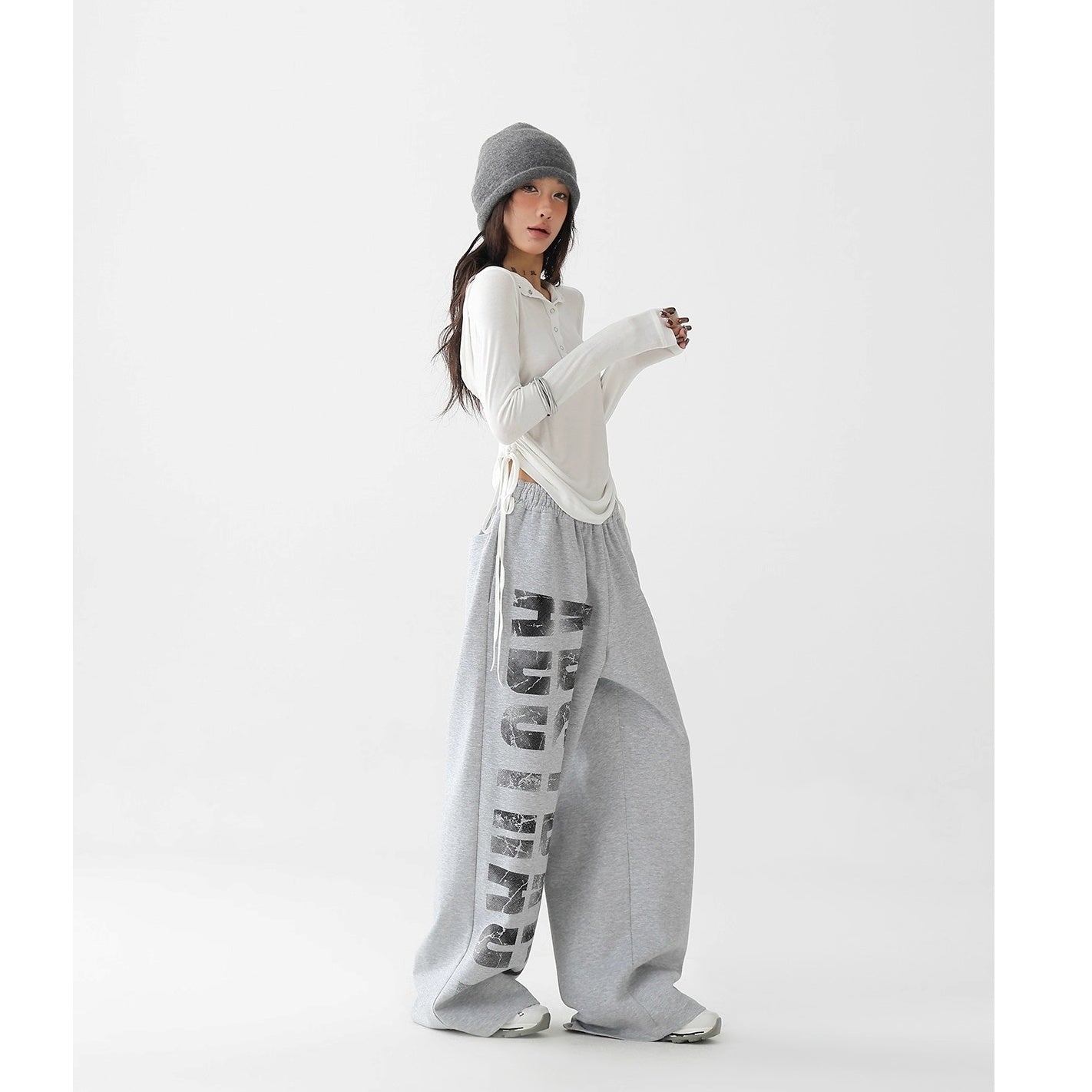 Graphic Print Loose Straight Sweatpants AC7139