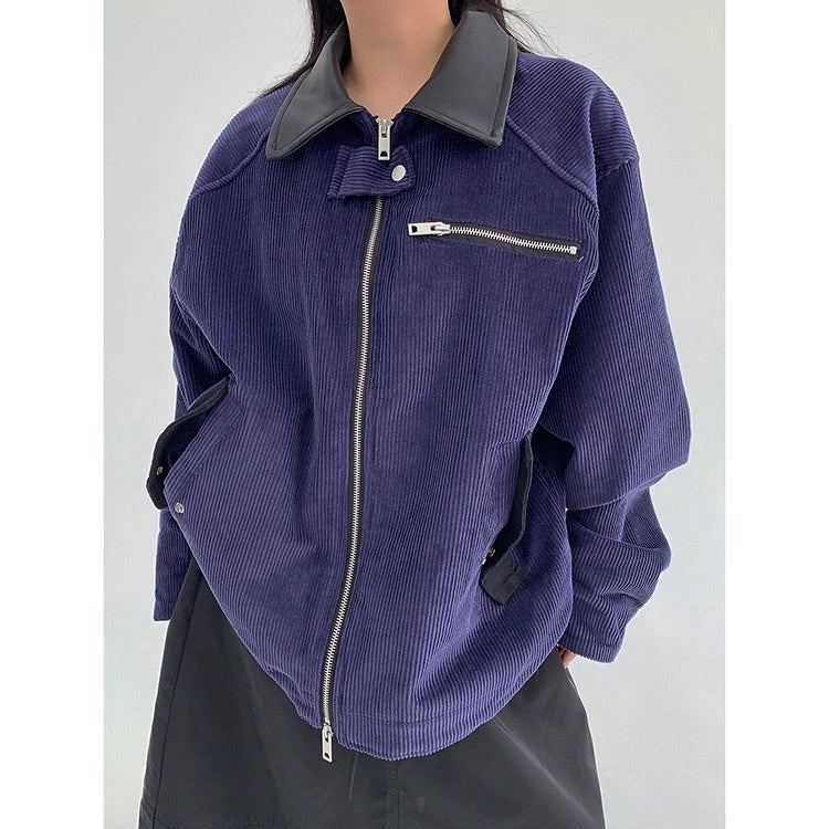 Cropped Corduroy Relaxed Zip Jacket OS2026