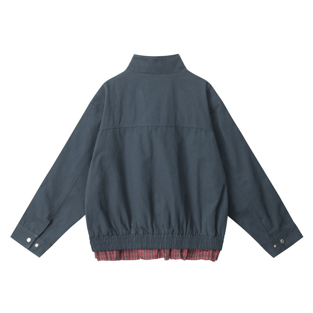 Fake Layered Stand Collar Casual Jacket NR7002