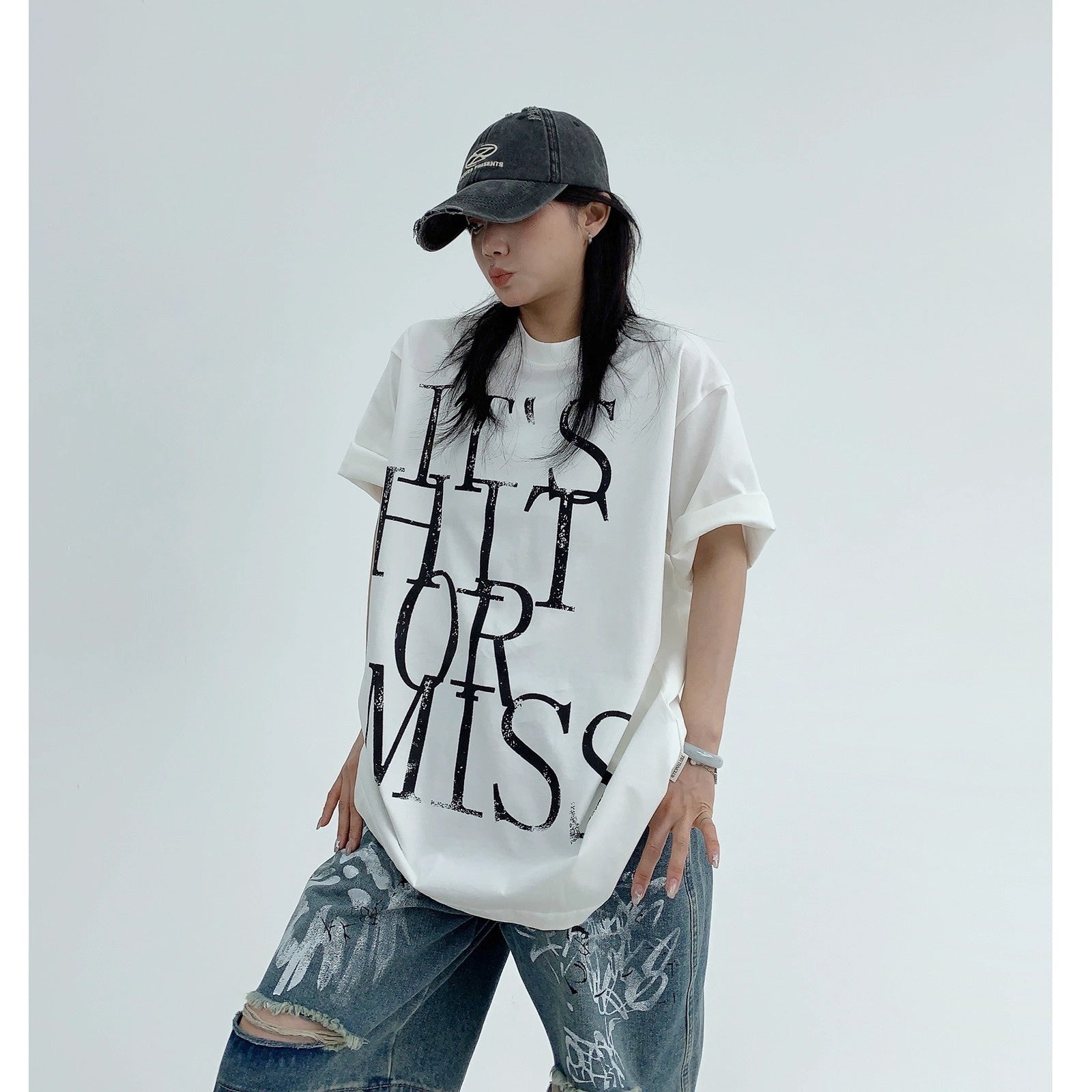 Washed Old Letter T-Shirt OS2002