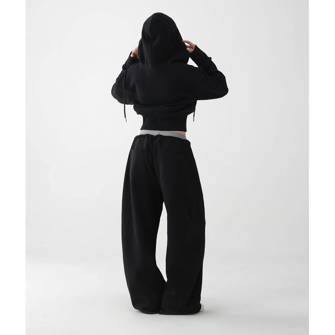 【上下別売り】Half-ZIP Cropped Hoodie & Loose Pants Set-up AC7159