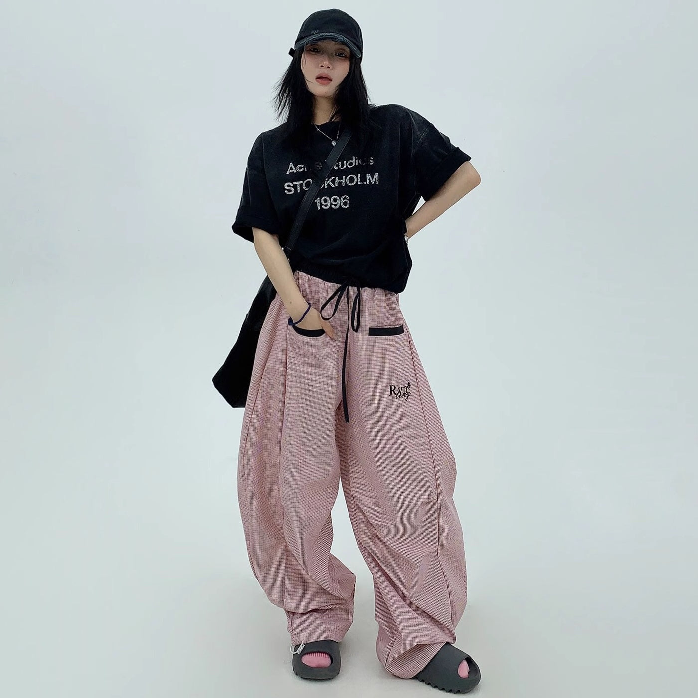Tuck Drape Casual Wide-Leg Pants MW10159