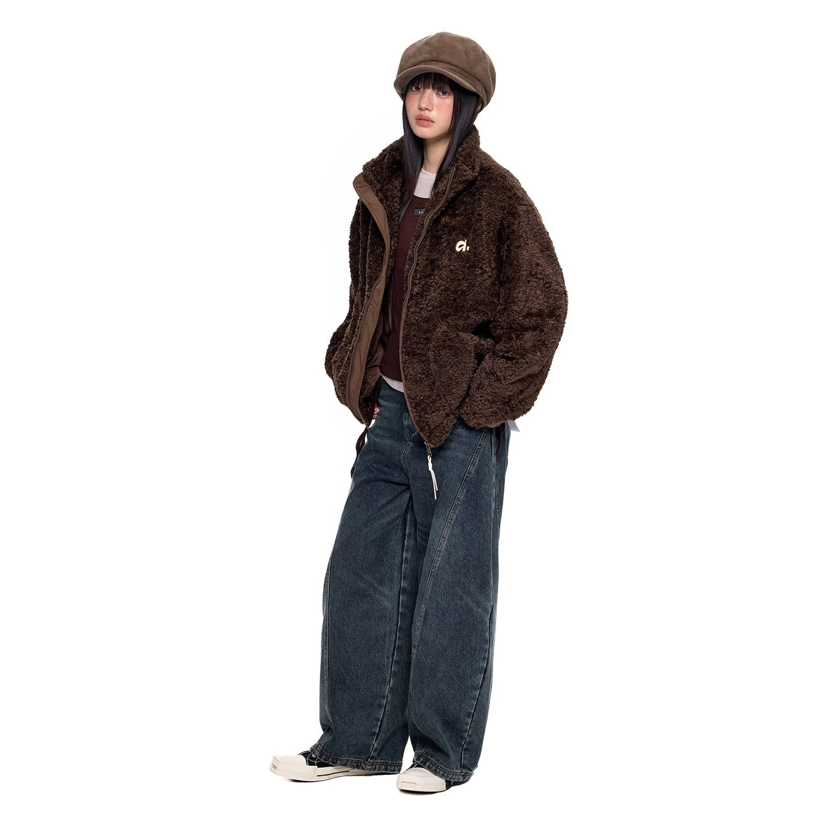 Polar Fleece Embroidered Stand Collar Jacket EZ278