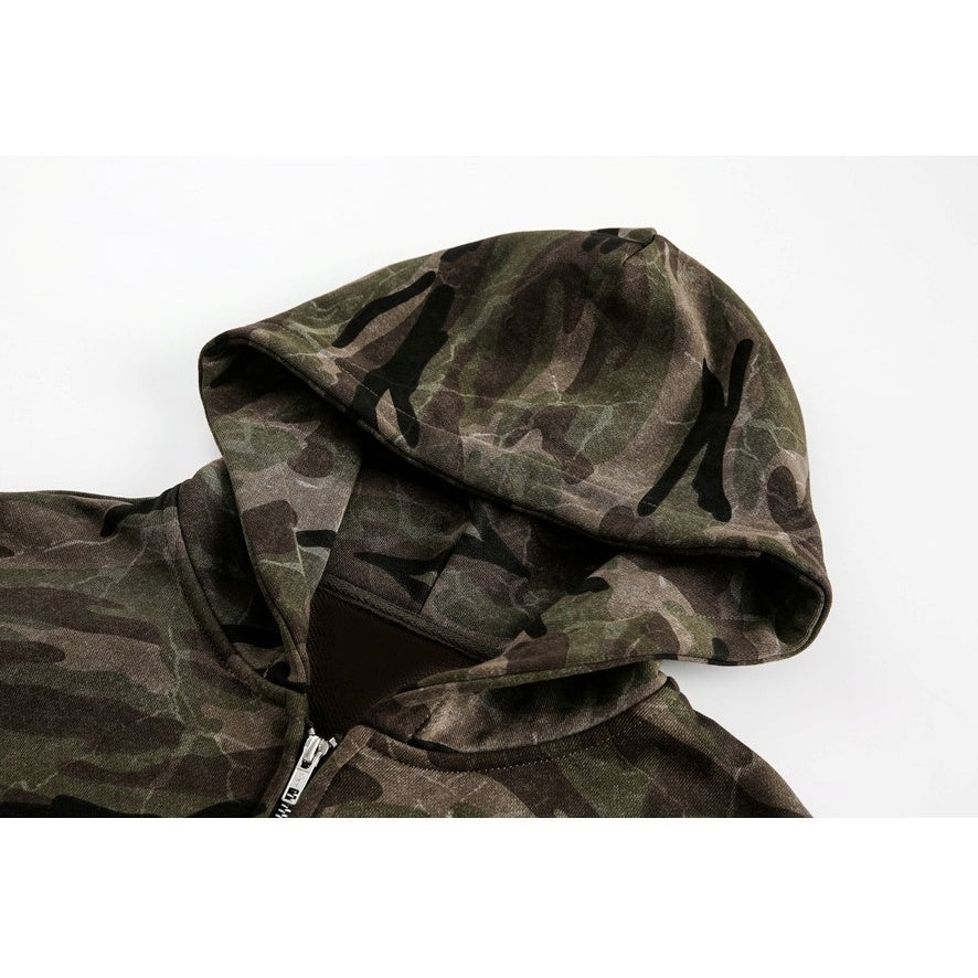 Wash Camouflage Hooded Sweat Jacket MW10309