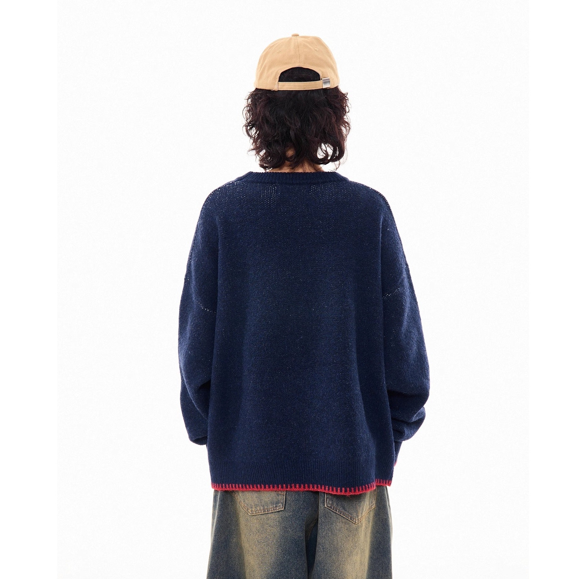 American Retro Letter Knitted Sweater MW10277