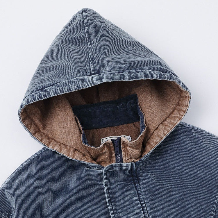 Corduroy Padded Hooded Jacket MW10306