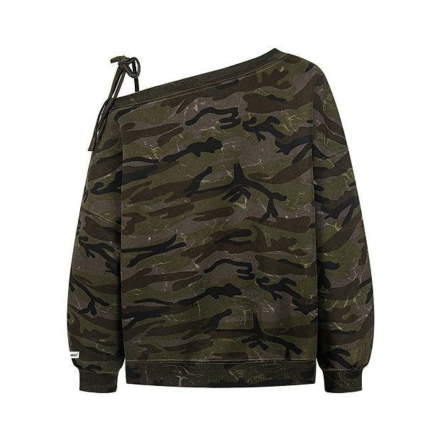 Camouflage One-shoulder Sweat MW10269