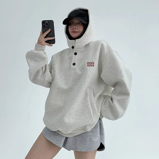 Half-Button Relaxation Hoodie OS2032