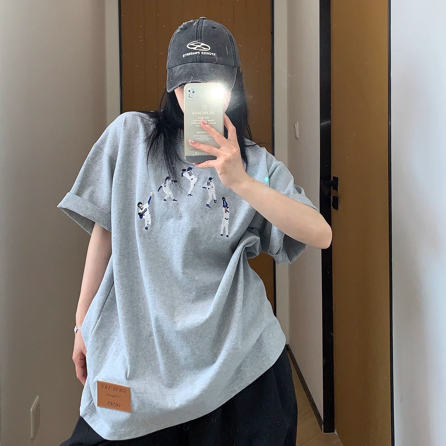 Baseball Embroidery Loose T-Shirt MW10139