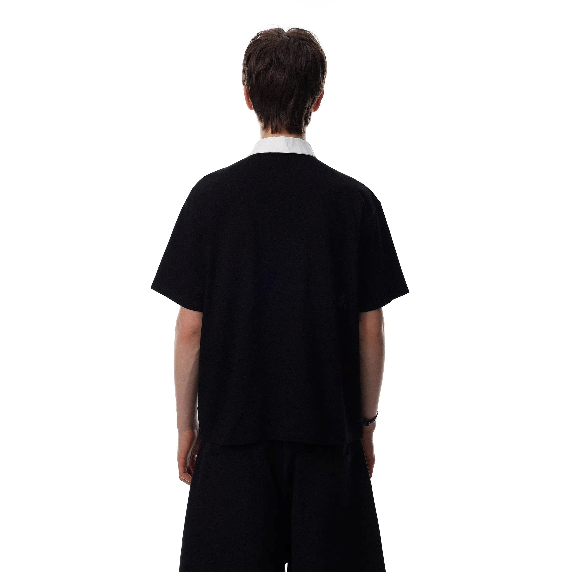 Contrasting Striped Embroidered POLO Shirt MR8034