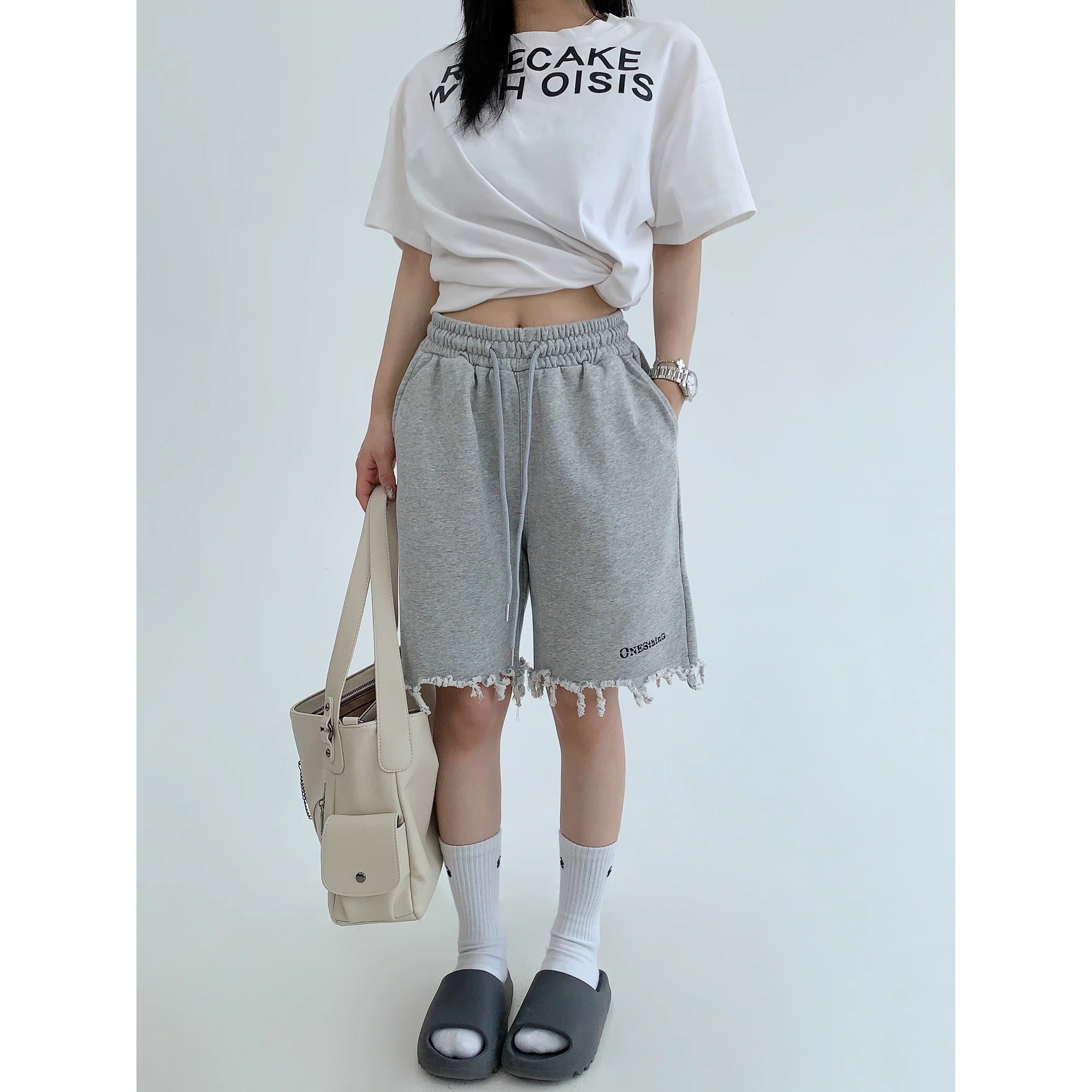 Hem Cut Tassel Sweat Shorts MW10150