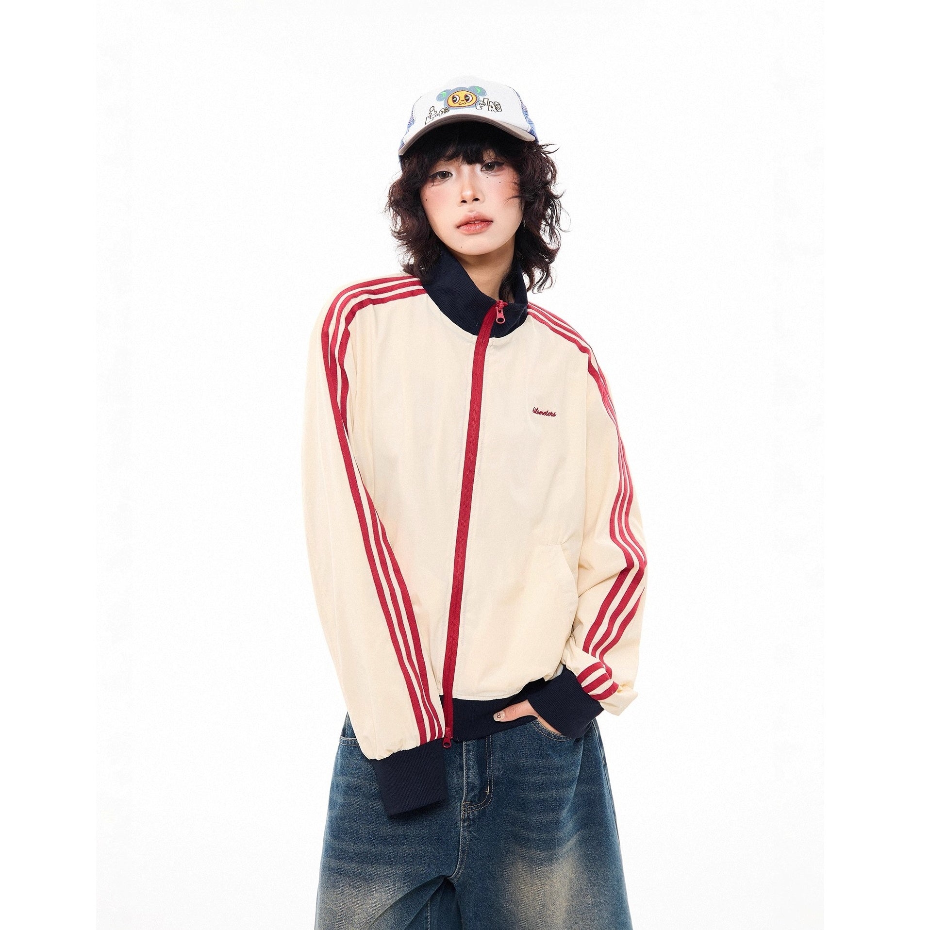 Three-bar Contrast Track Jacket MW10278