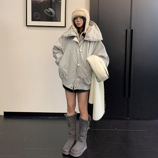 Loose Large Neckline Dolman Blouson OS2074