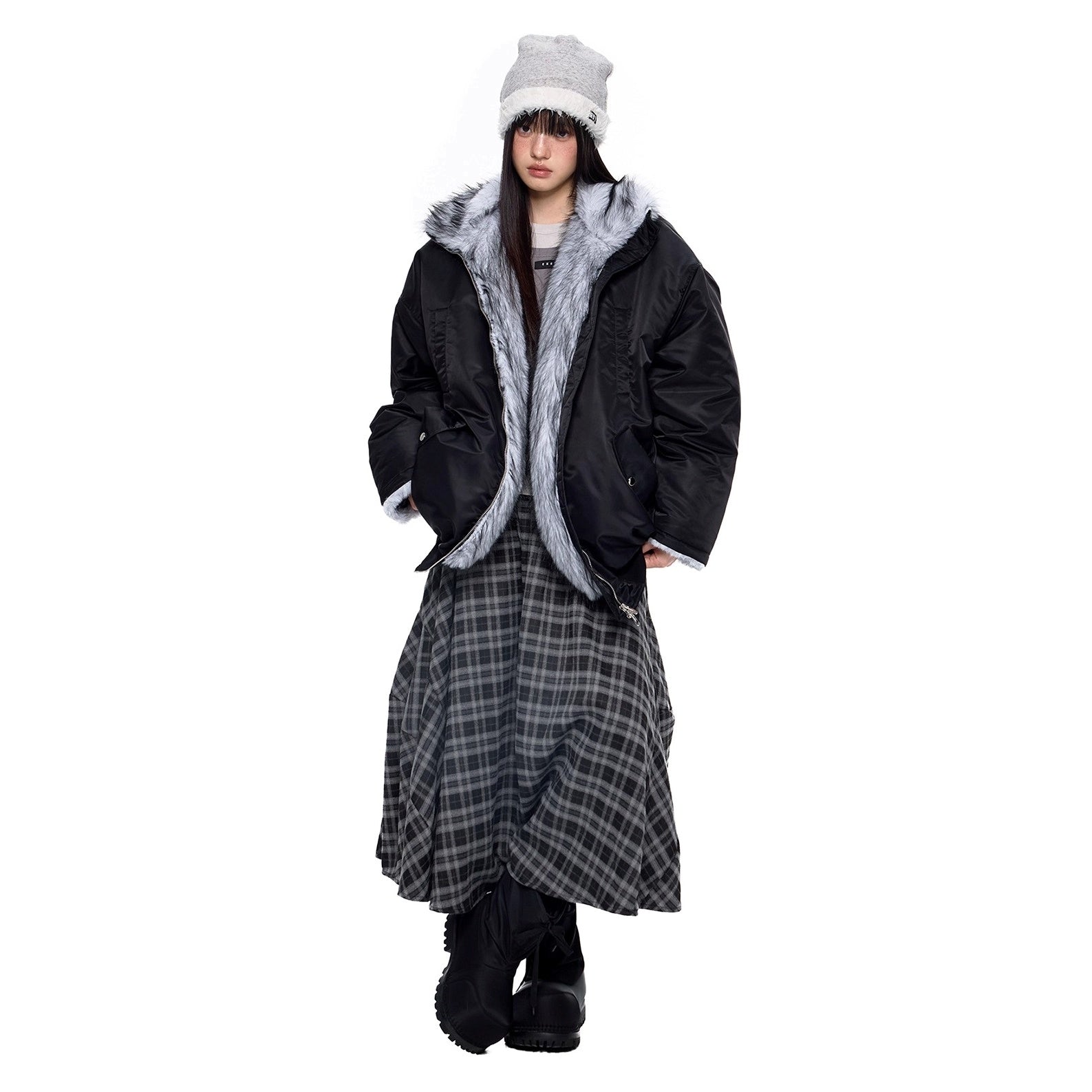 Fluffy Liner Casual Zip Jacket EZ287