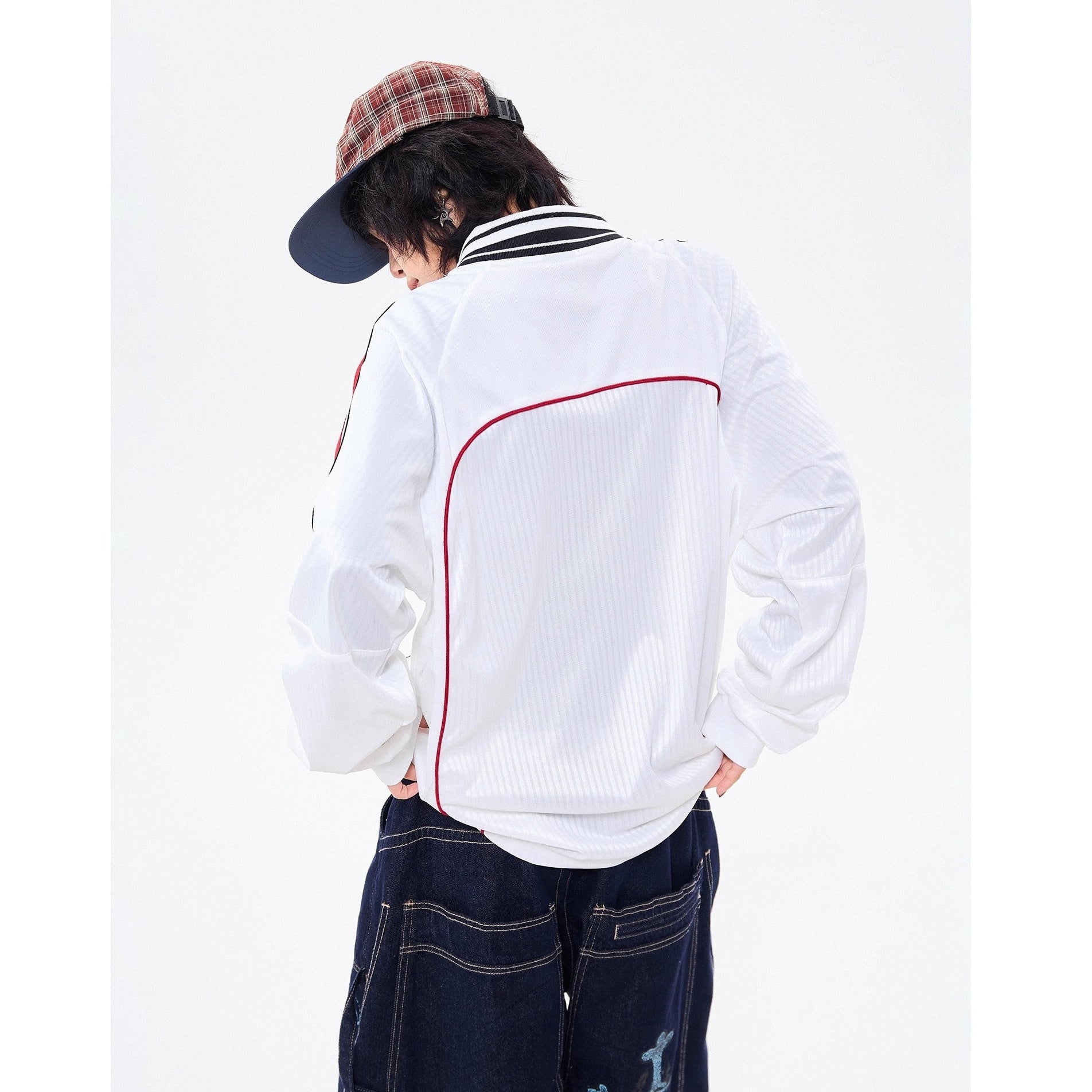 Campus Style Polo Collar Stripe Sports Shirt MW10258