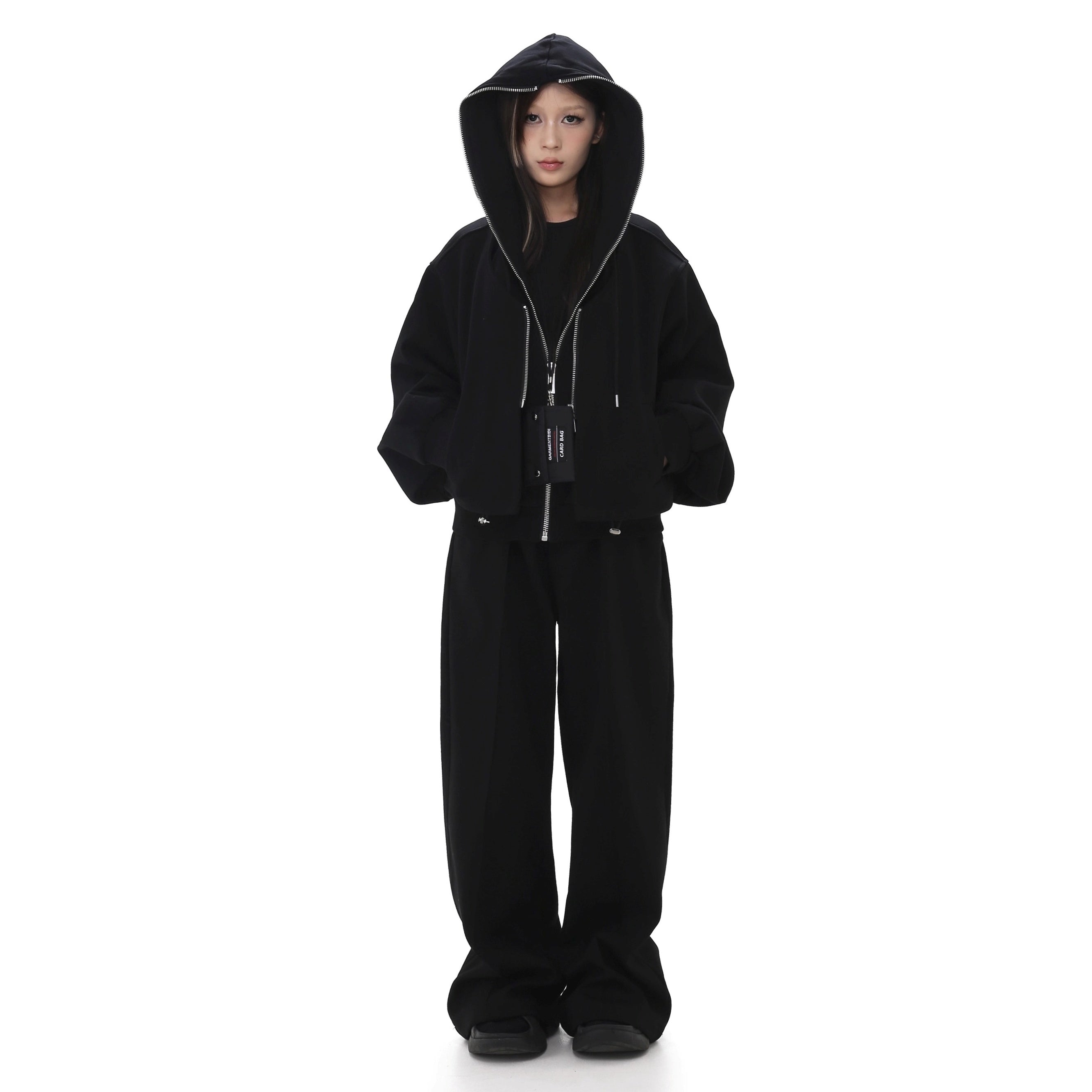 Full Zip Layered Design Hooded Parka GB7036
