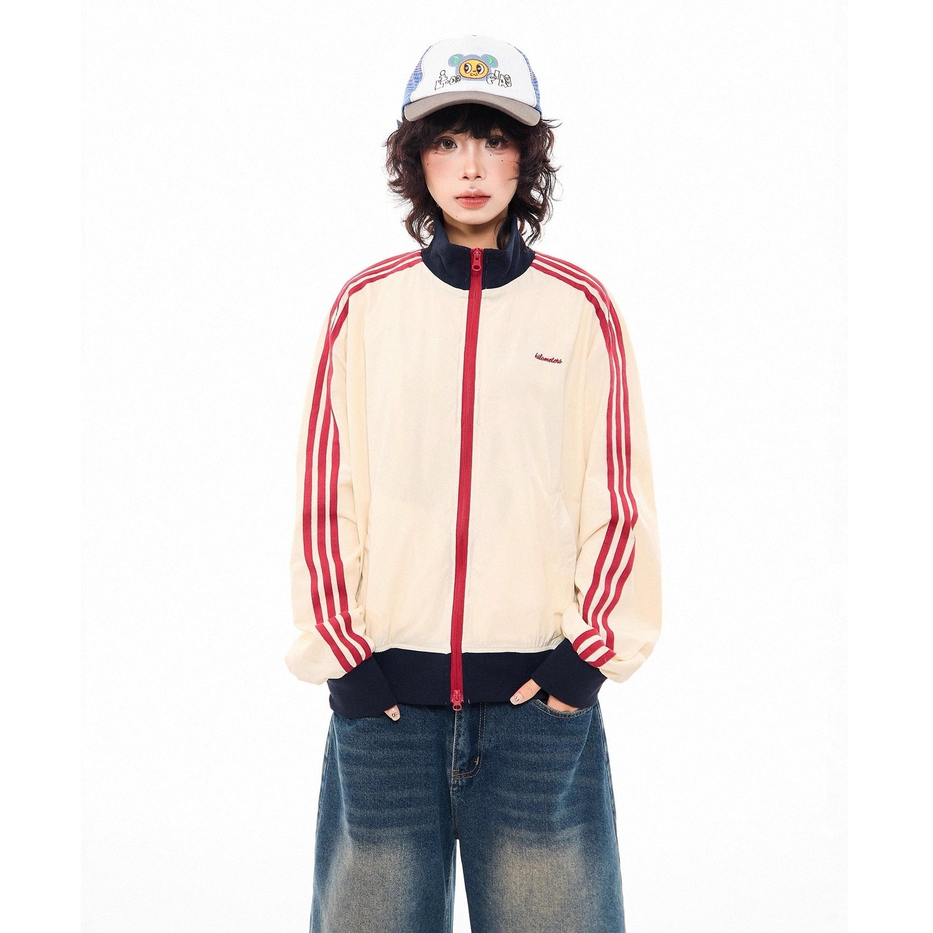 Three-bar Contrast Track Jacket MW10278