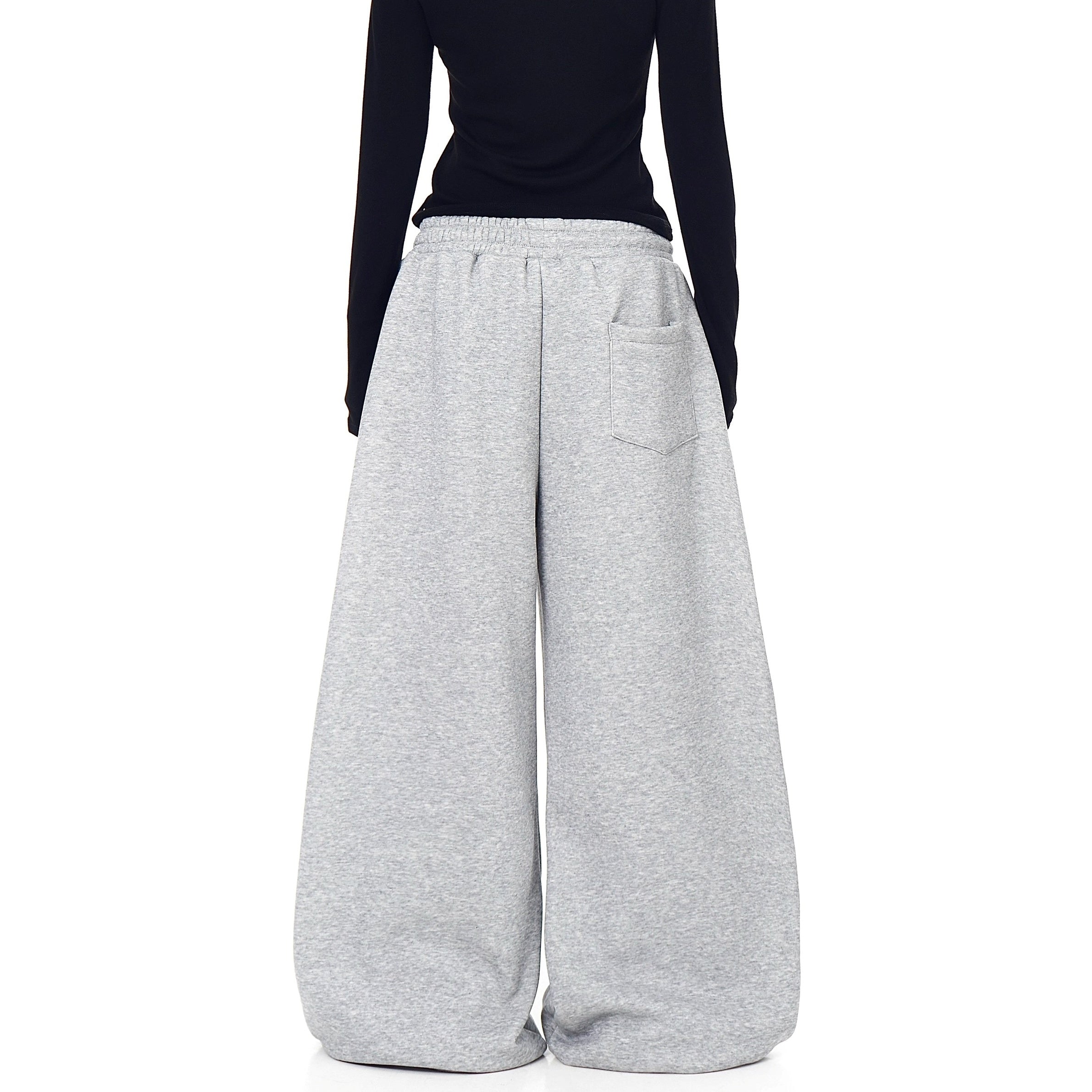 Contrast Geometry Stitching Design Curve Sweat Pants BK7059