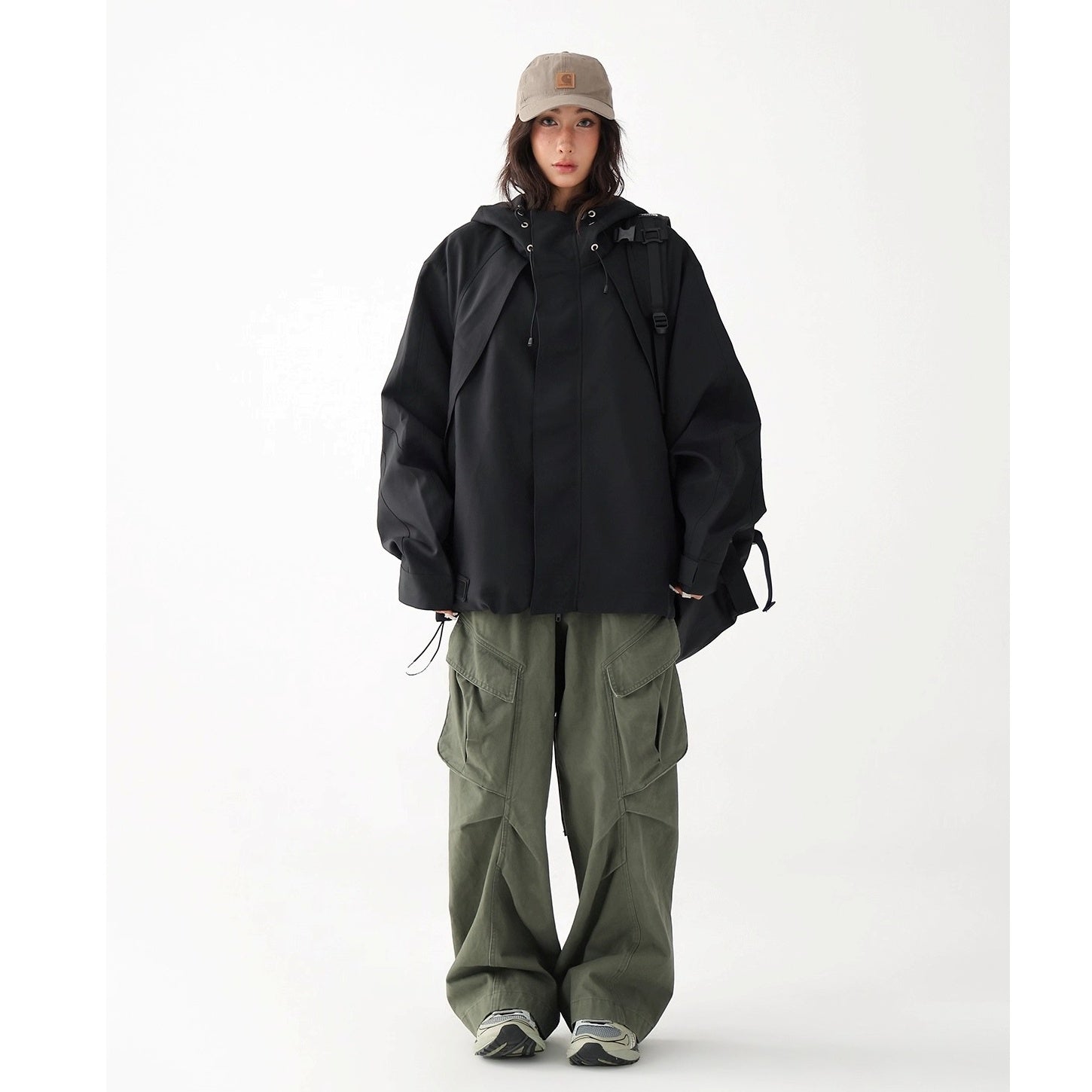Oversize Short Hooded Jacket AC7164
