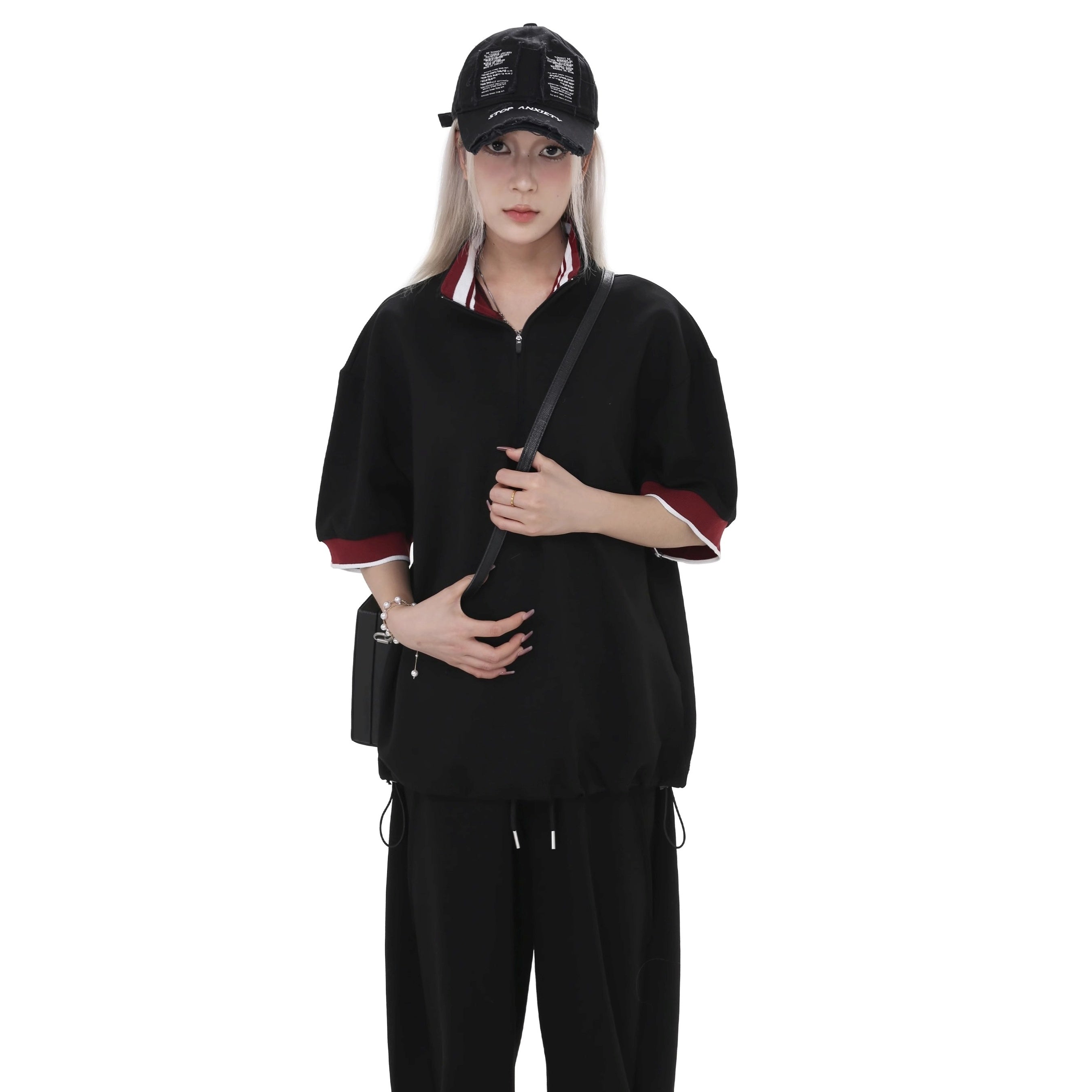 Retro Half-ZIP Sweat T-shirt GB7034