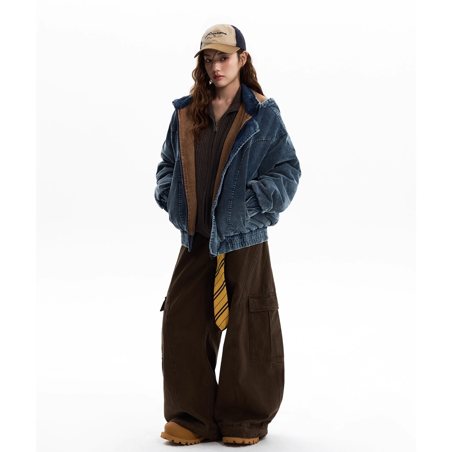 Corduroy Padded Hooded Jacket MW10306