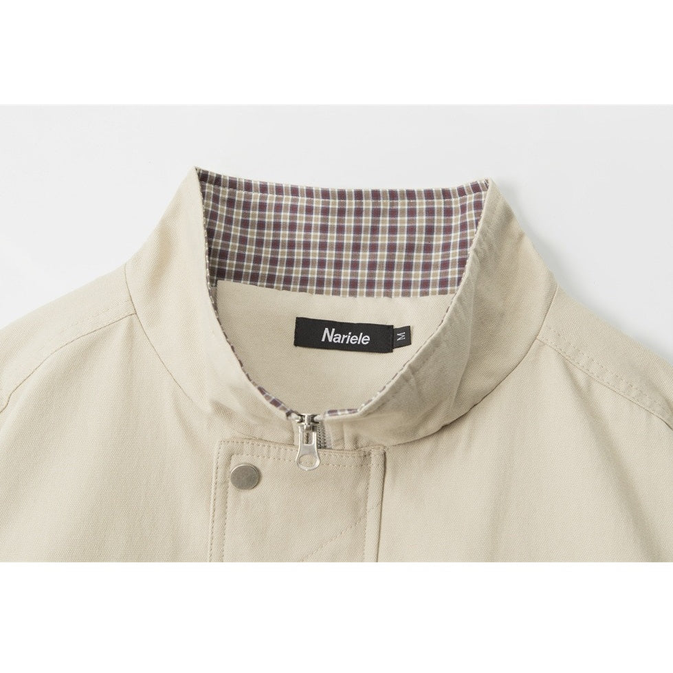 Fake Layered Stand Collar Casual Jacket NR7002