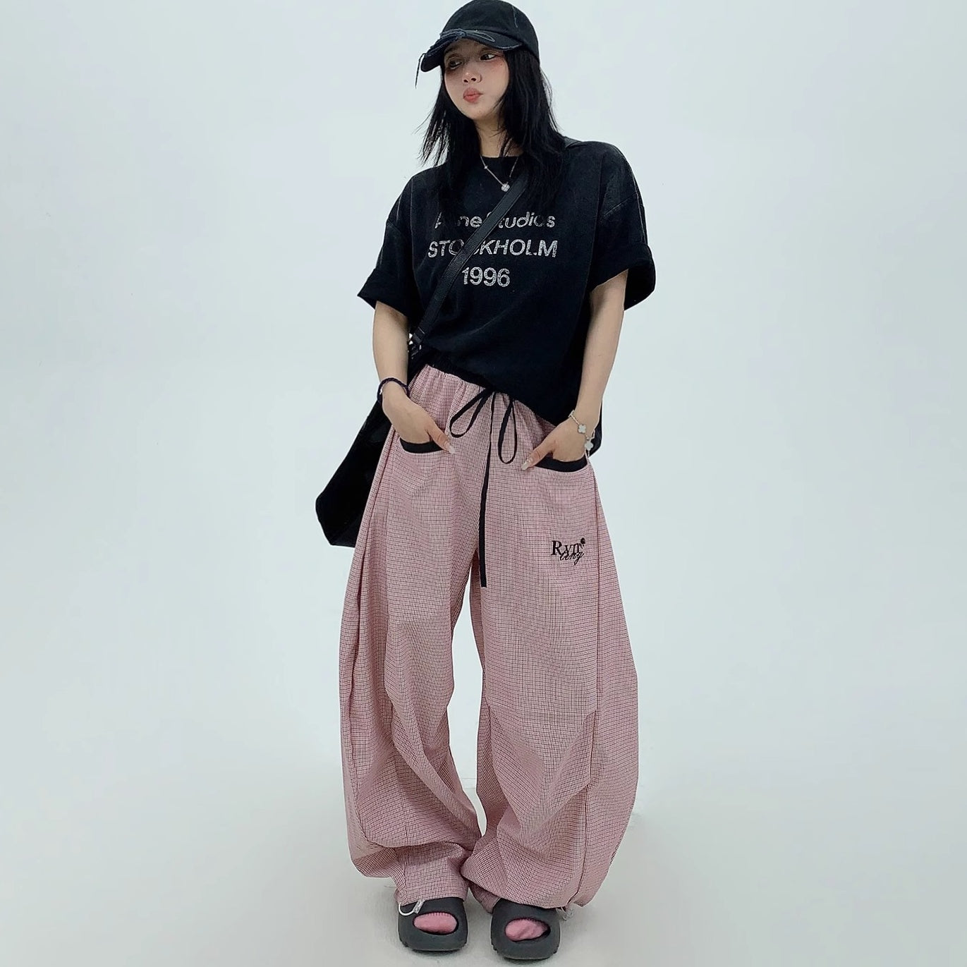 Tuck Drape Casual Wide-Leg Pants MW10159