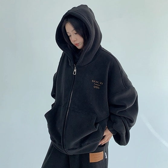【上下別売り】Relaxed Simple Fleece Hooded Jacket ＆ Pants Set-up OS2077