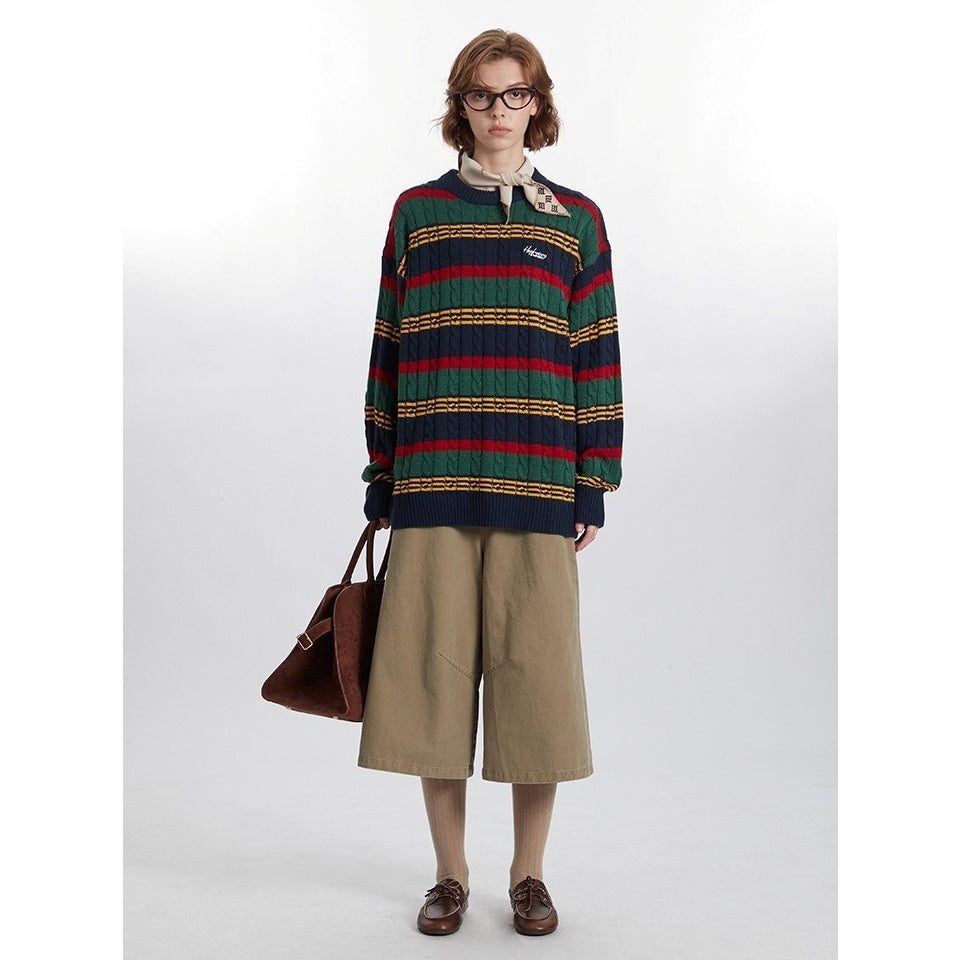 Multi-color Loose Border Sweater HH7002