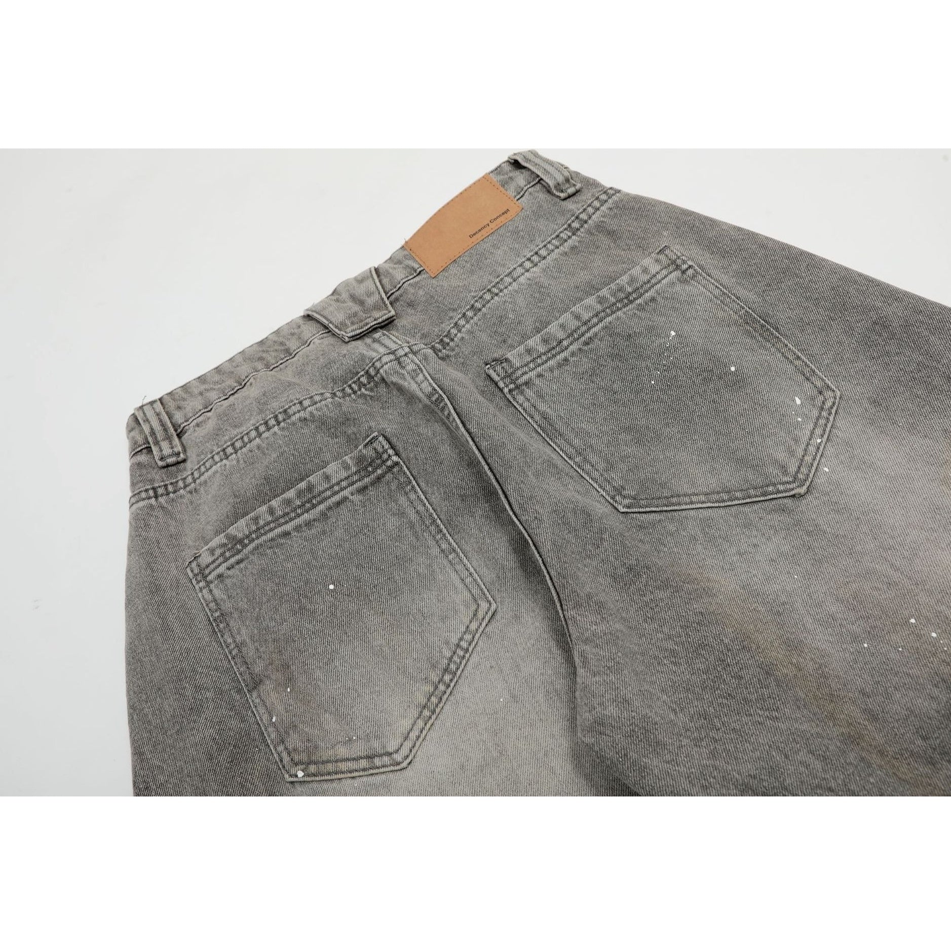 Retro Wash Ink Splash Curve Jeans MW10205