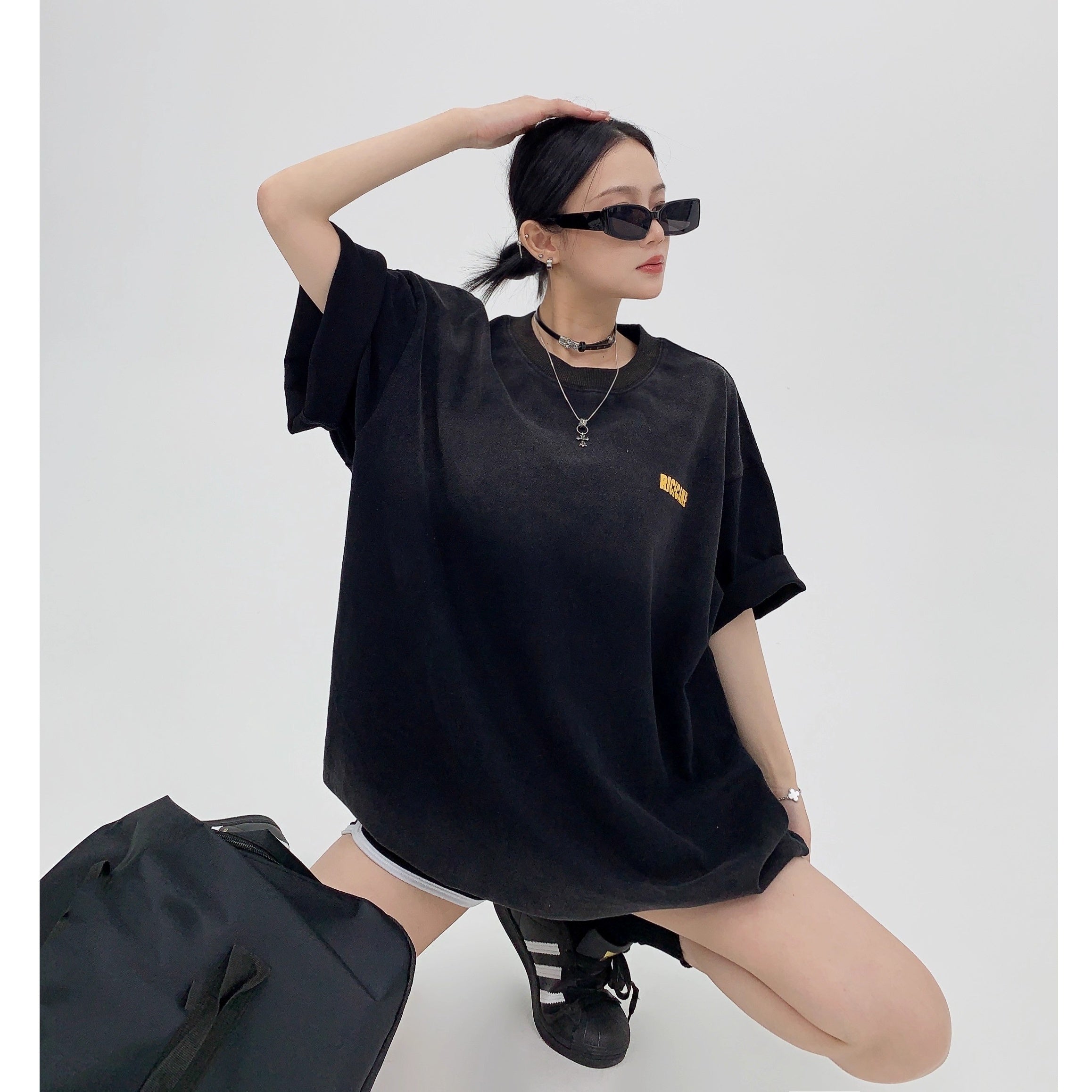 Distressed Print Oversize T-shirt OS2005