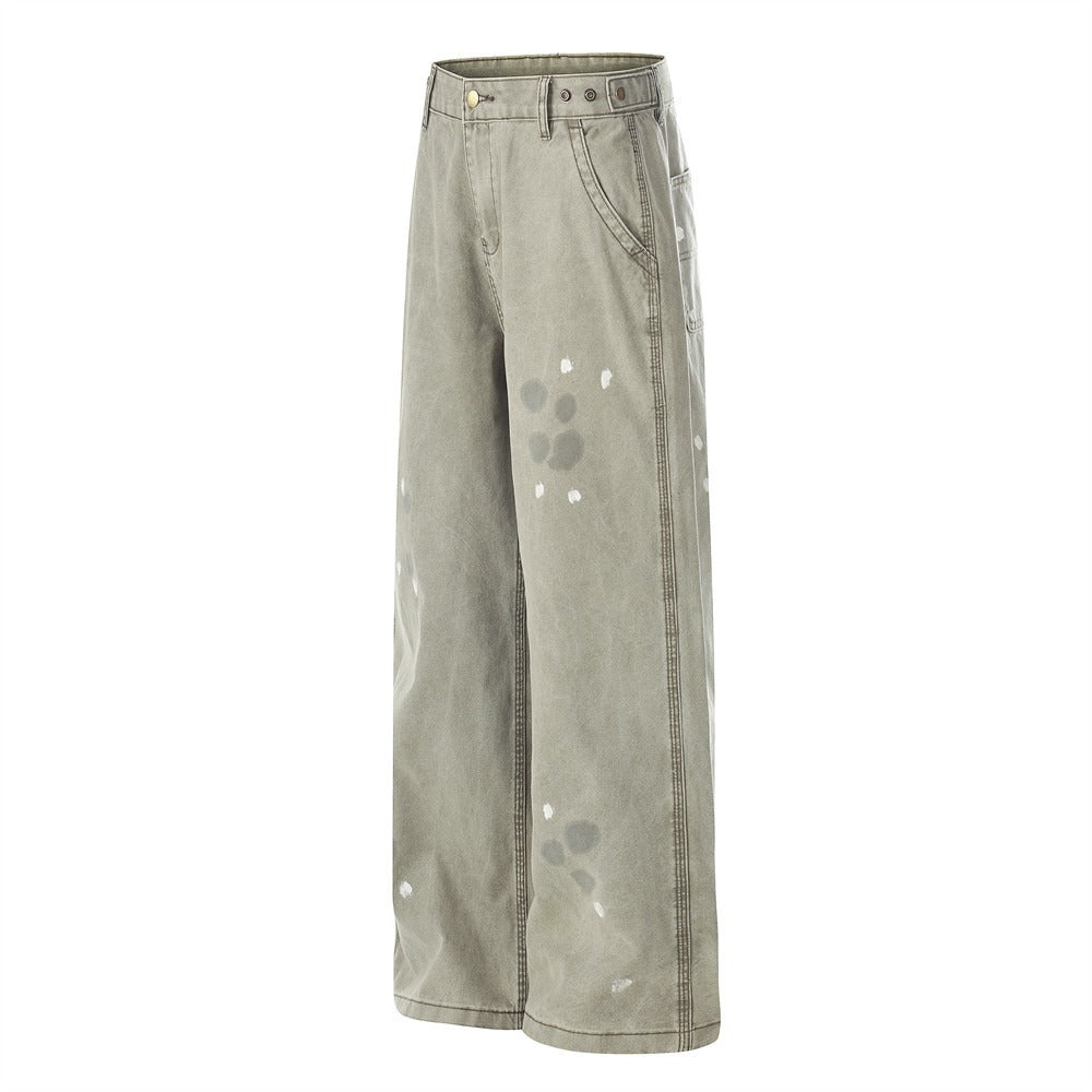 Paint Splashed Ink Distressed Jeans MW10340